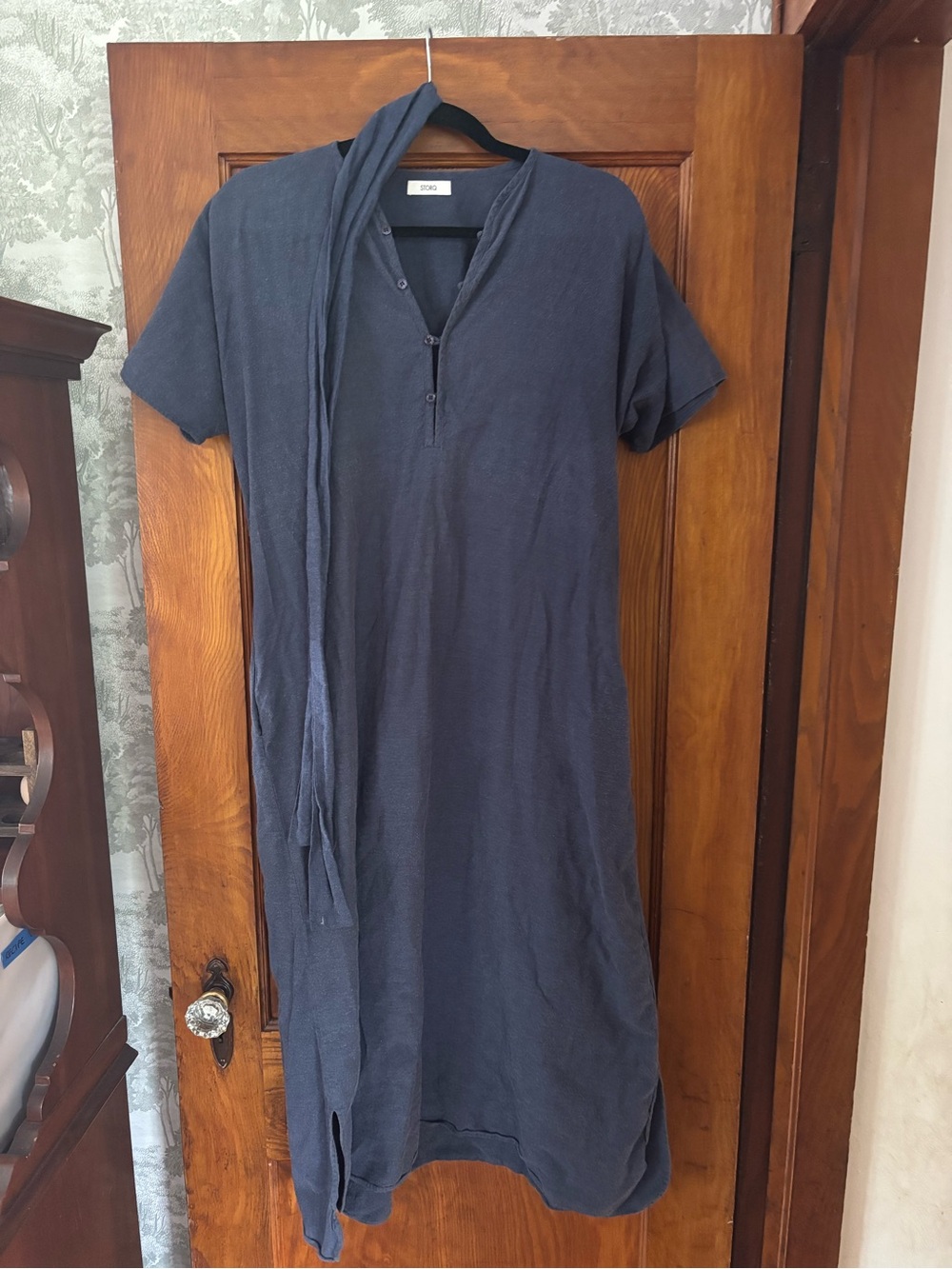 Storq Navy Blue Caftan Maternity Dress